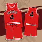 Shohoku Jersey Basketball Vest Shorts Suit Hanamichi Sakuragi Kaede Rukawa Sleeveless Sportswear for Kids Adults