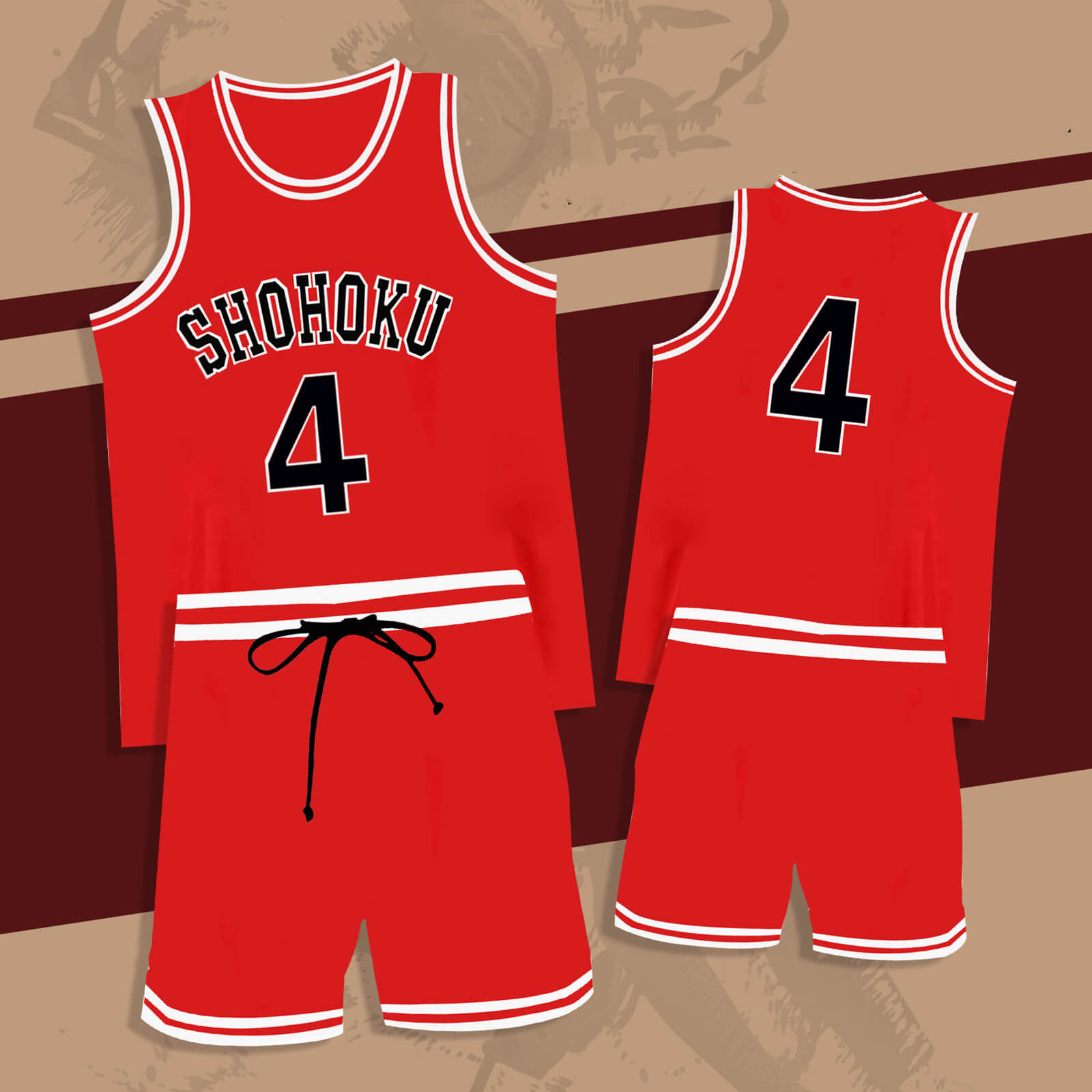 Shohoku Jersey Basketball Vest Shorts Suit Hanamichi Sakuragi Kaede Rukawa Sleeveless Sportswear for Kids Adults