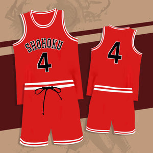 Shohoku Jersey Slam Dunk Basketball Vest Shorts Suit Hanamichi Sakuragi Kaede Rukawa Sleeveless Sportswear for Kids Adults