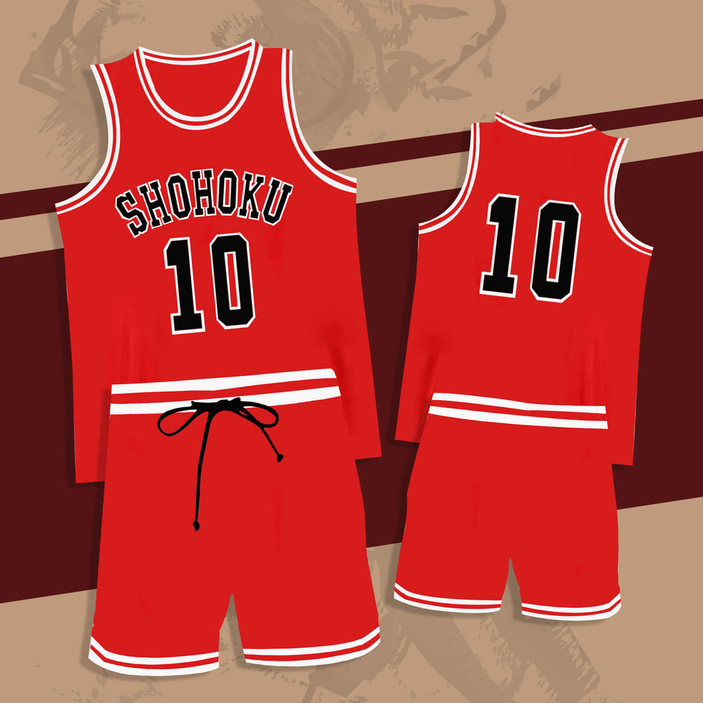 Shohoku Jersey Basketball Vest Shorts Suit Hanamichi Sakuragi Kaede Rukawa Sleeveless Sportswear for Kids Adults