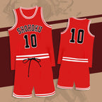 Shohoku Jersey Basketball Vest Shorts Suit Hanamichi Sakuragi Kaede Rukawa Sleeveless Sportswear for Kids Adults