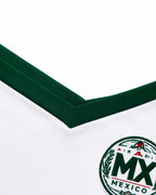 Mexico Female Jersey White Y2K Long Sleeve Lace Strap Off Shoulder Shirt for Football Game Night Tailgating