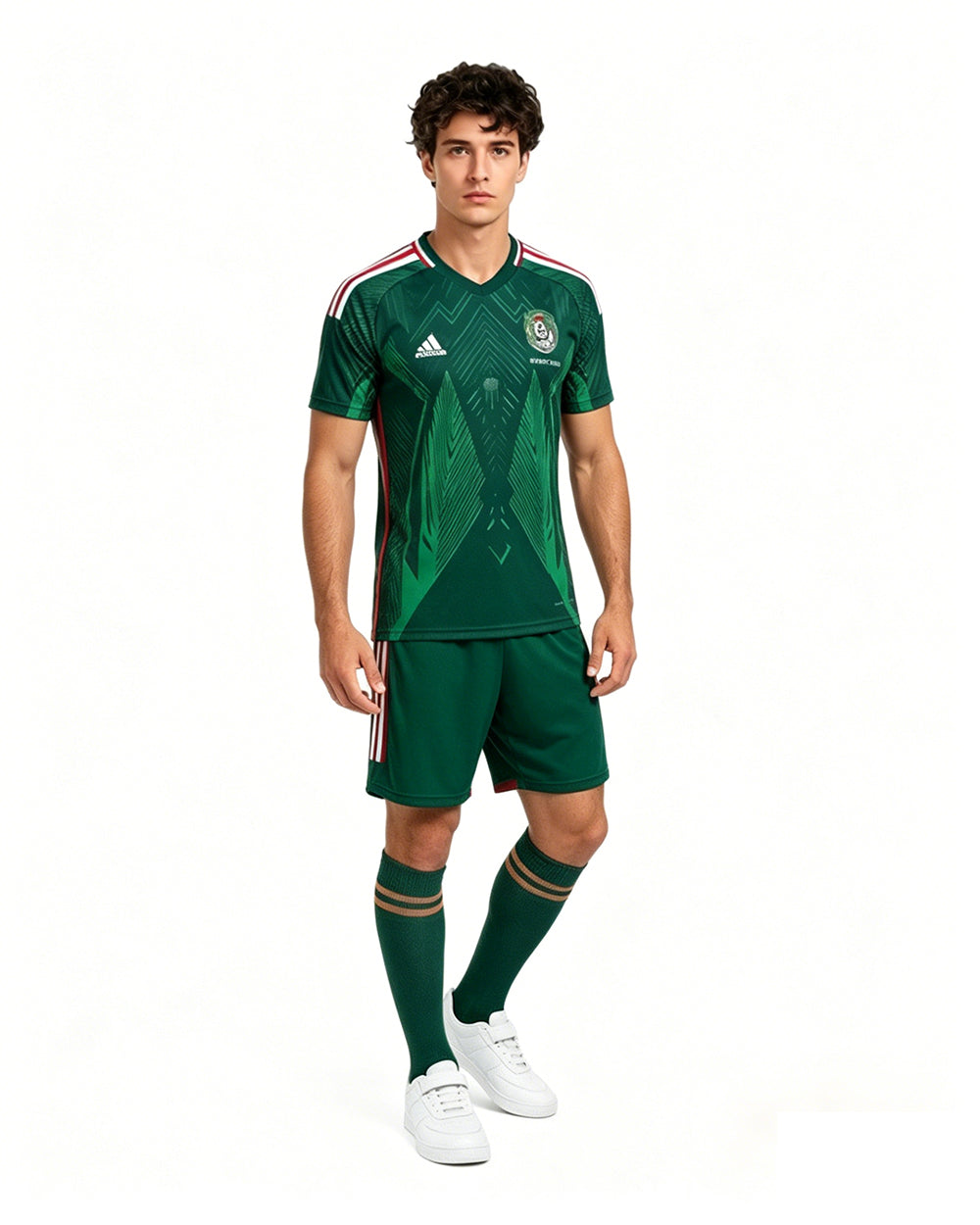 Mexico Soccer Uniform Jersey Shirts Socks and National Duffel Bag Complete Training Kit for Soccer Players