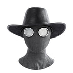 Mens 1930s Retro Spider Detective Costume Dark Brown Vintage Leather Trench Coat Hat with Accessories 8pcs Set for Comic Con