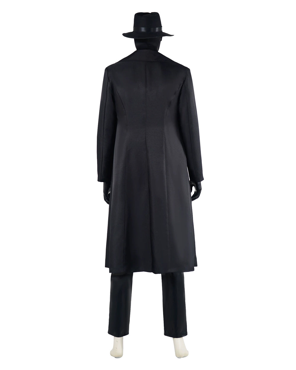 Mens Retro Spider Detective Costume Black Hero Trench Coat with Helmet and Accessories for Cosplay