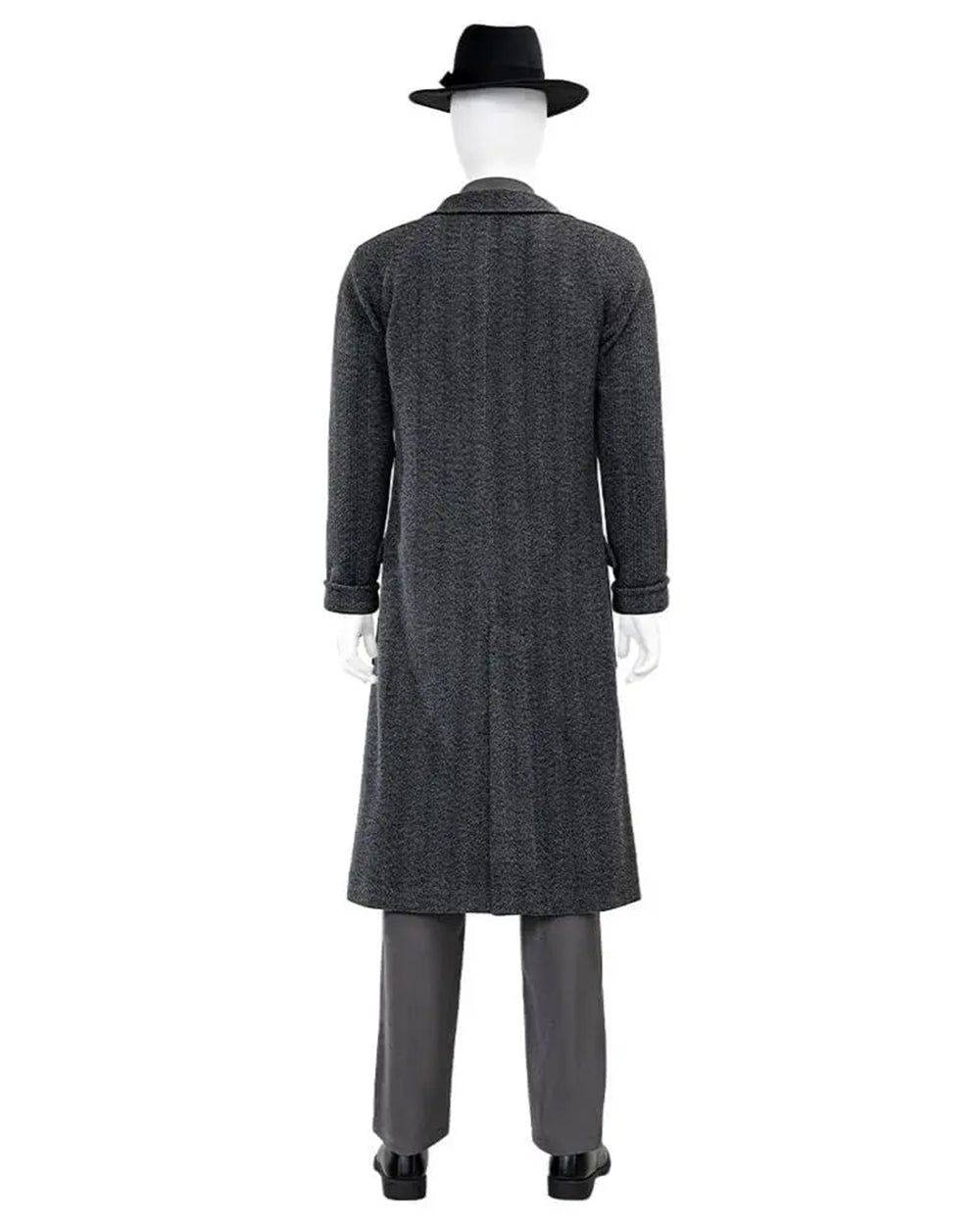 Mens Spider Hero Outfit Dark Gray Retro Overcoat Blazer and Hat Set for Stage Performance