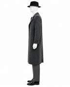 Mens Spider Hero Outfit Dark Gray Retro Overcoat Blazer and Hat Set for Stage Performance