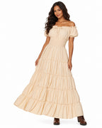 Adult Women's Pirate Costume Beige Peasant Dress 1pc Set for Halloween