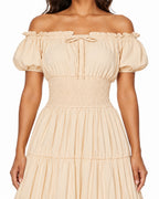 Adult Women's Pirate Costume Beige Peasant Dress 1pc Set for Halloween