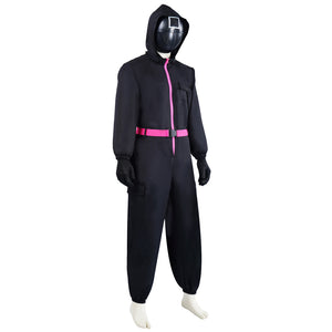 Kids Adults Black Guard Costume Game 2 Soldier Cosplay Outfit Full Jumpsuit and Iconic Mask