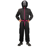 Kids Adults Black Guard Costume Game 2 Soldier Cosplay Outfit Full Jumpsuit and Iconic Mask