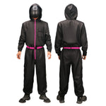 Kids Adults Black Guard Costume Game 2 Soldier Cosplay Outfit Full Jumpsuit and Iconic Mask