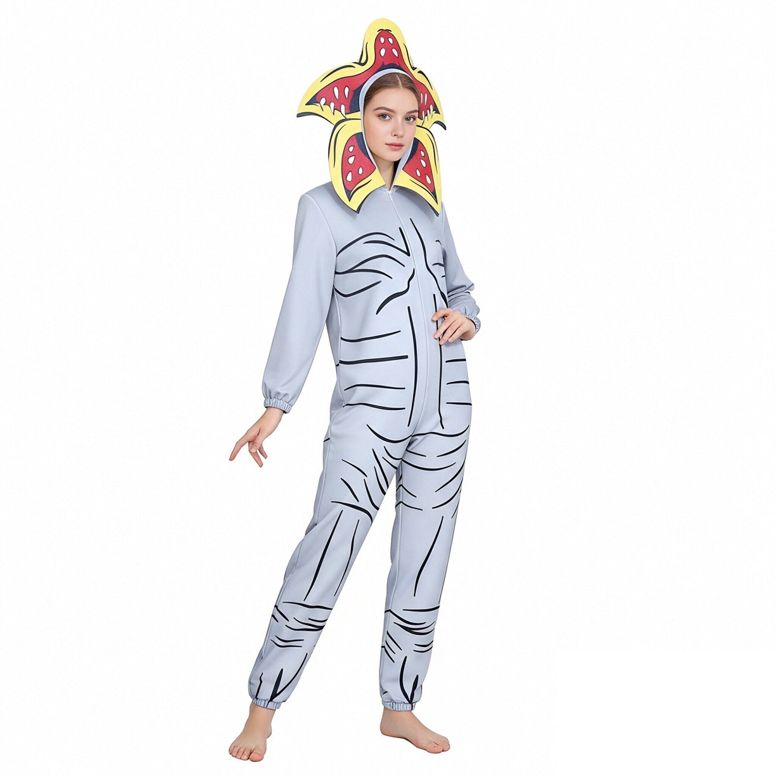 Demogorgon Jumpsuit Unisex Hooded Pajamas Monster Sleepwear Cosplay Costume