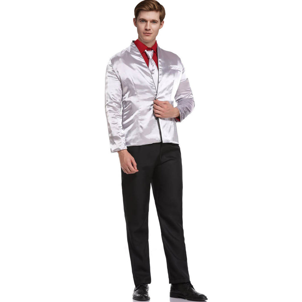 Mens Joker Costume Jared Leto Outfit Tops Pants Shirt and Accessories for Halloween Cosplay