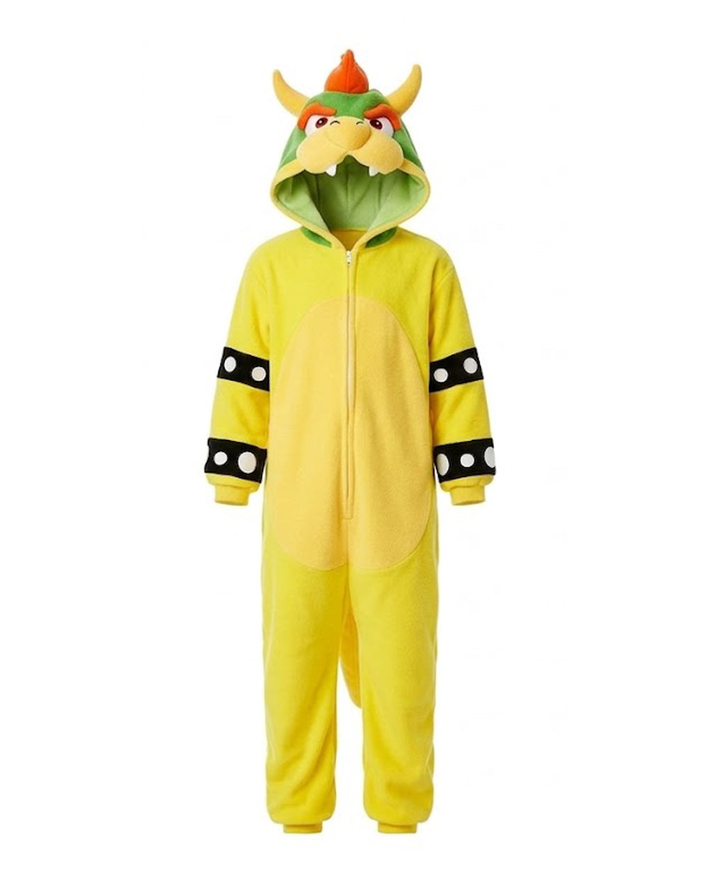 Kids Dragon King Onesie Yellow Turtle Fleece Jumpsuit with Tail and Spiked Shell for Halloween Cosplay