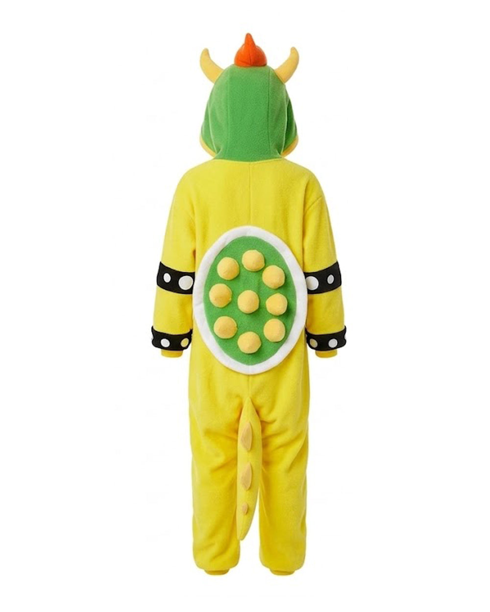 Kids Dragon King Onesie Yellow Turtle Fleece Jumpsuit with Tail and Spiked Shell for Halloween Cosplay