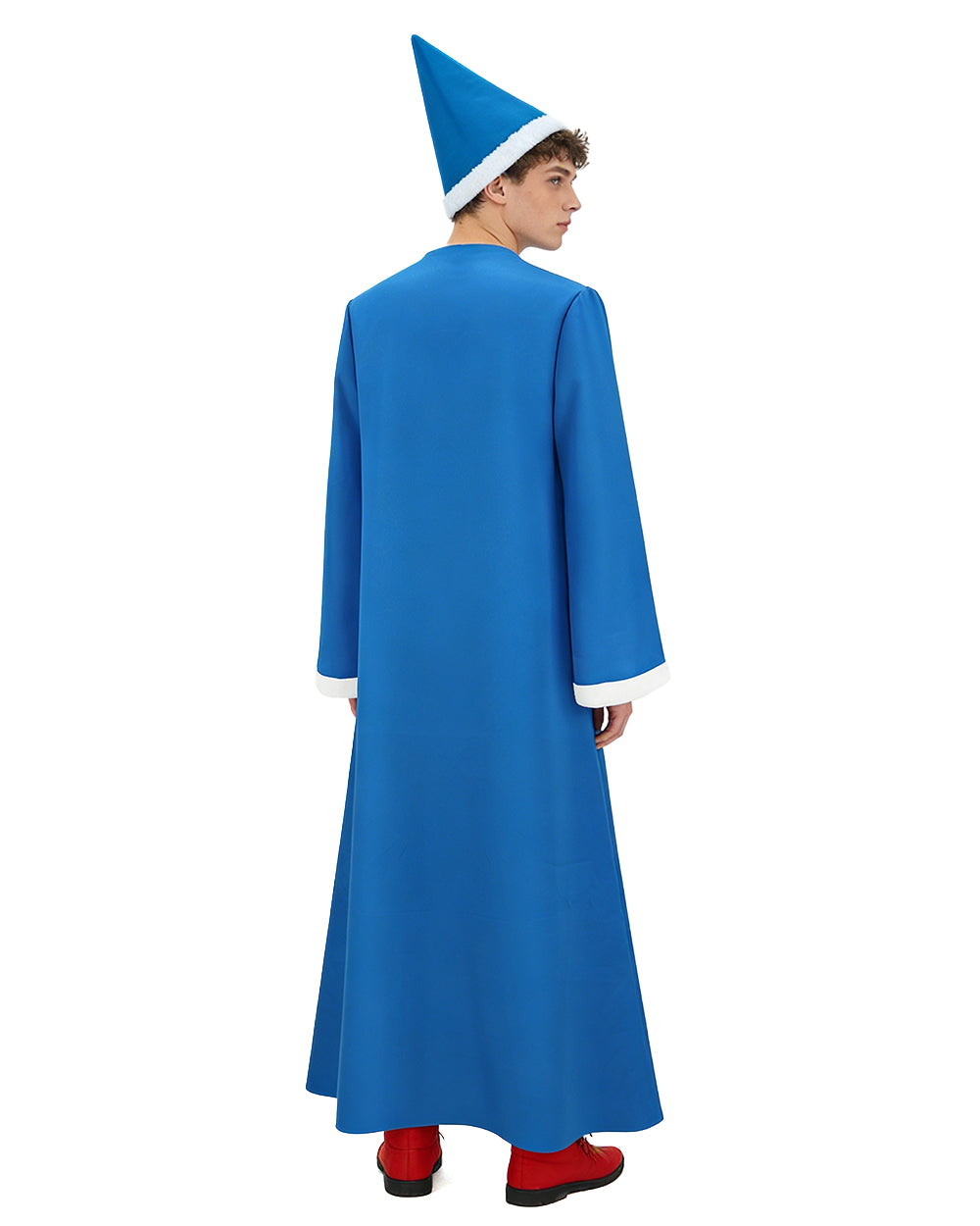 Classic Evil Wizard Costume Blue Magic Robe Hat and Glasses for Cosplay