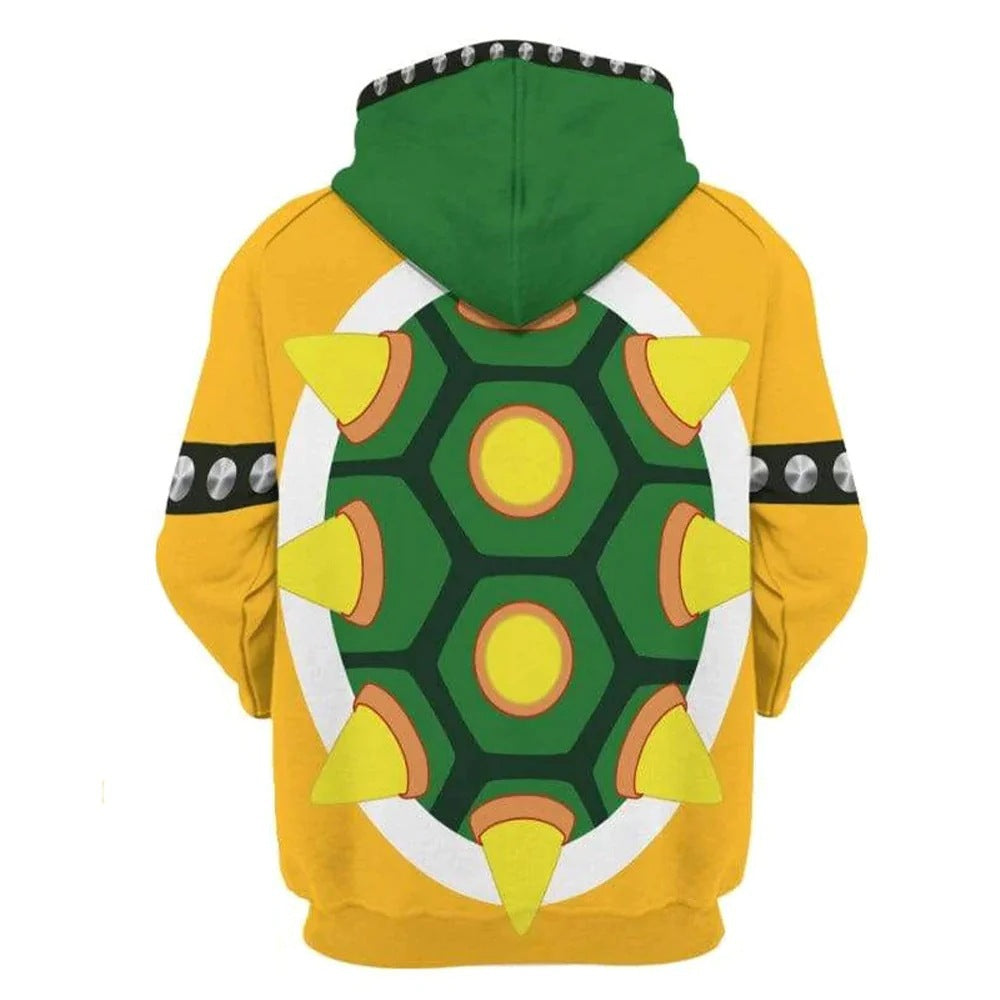 Yellow Monster Costume The Turtle Zip-up Sweatshirt Hoodie for Themed Parties