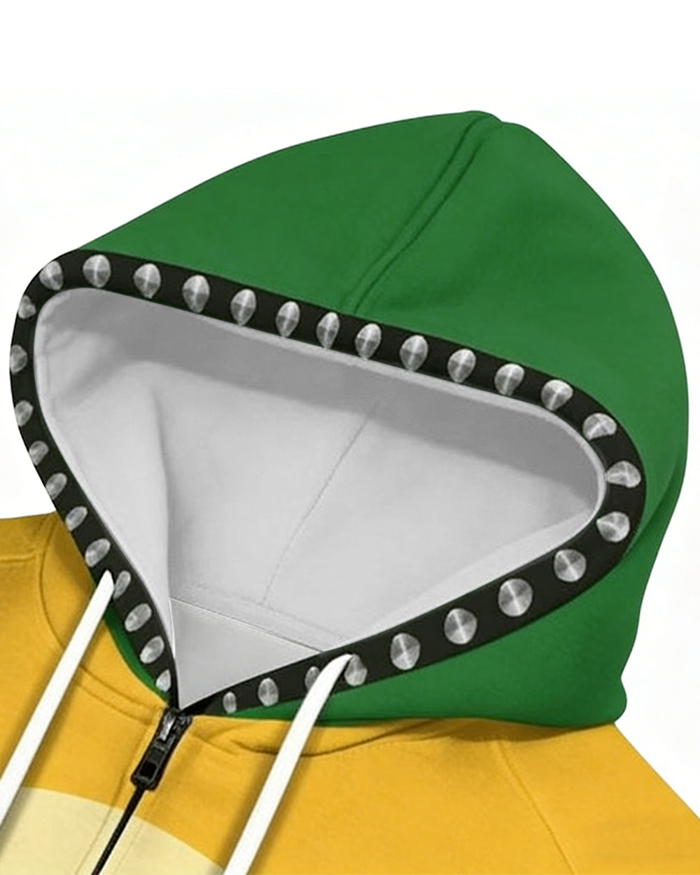 Yellow Monster Costume The Turtle Zip-up Sweatshirt Hoodie for Themed Parties