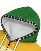 Yellow Monster Costume The Turtle Zip-up Sweatshirt Hoodie for Themed Parties