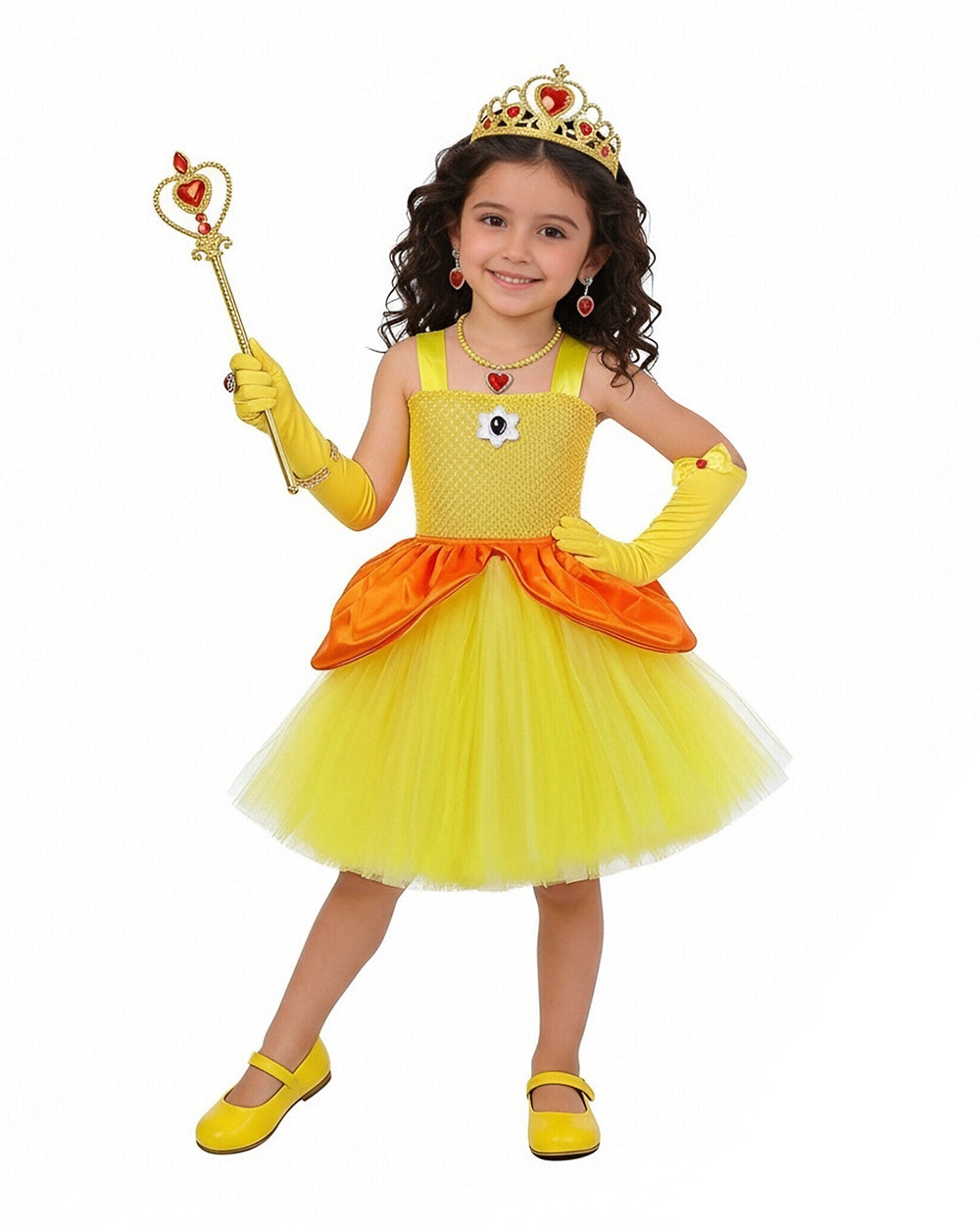 Princess Party Costume Tulle Tutu Dress with Crown and Accessories for Carnival Theme Events