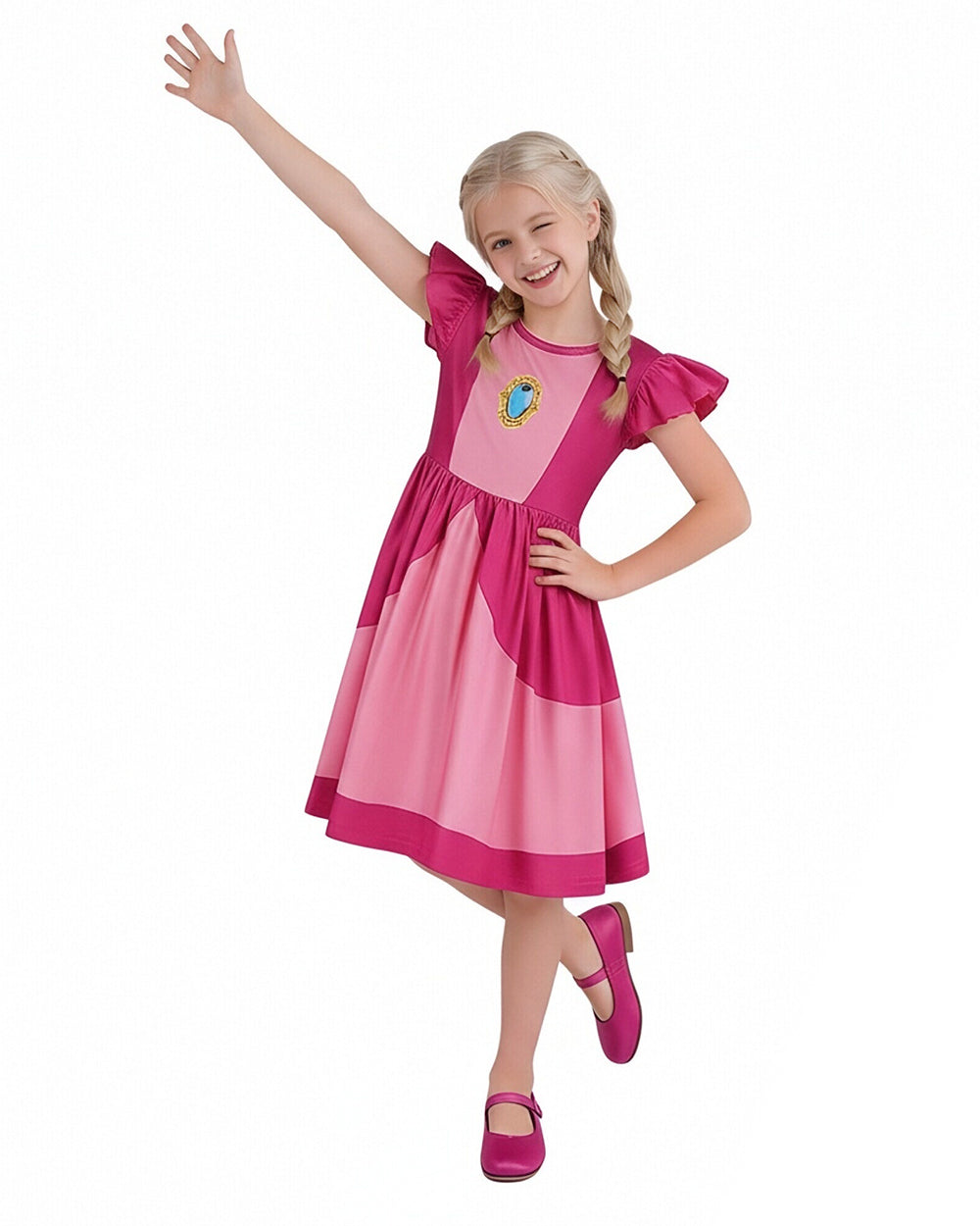 Flutter Sleeve Rosalina Dress Galactic Princess A-Line Gown Summer Sundress for Daily Wear