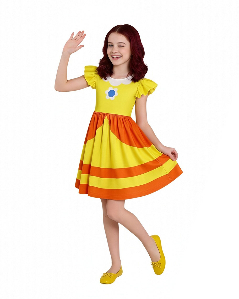 Flutter Sleeve Rosalina Dress Galactic Princess A-Line Gown Summer Sundress for Daily Wear