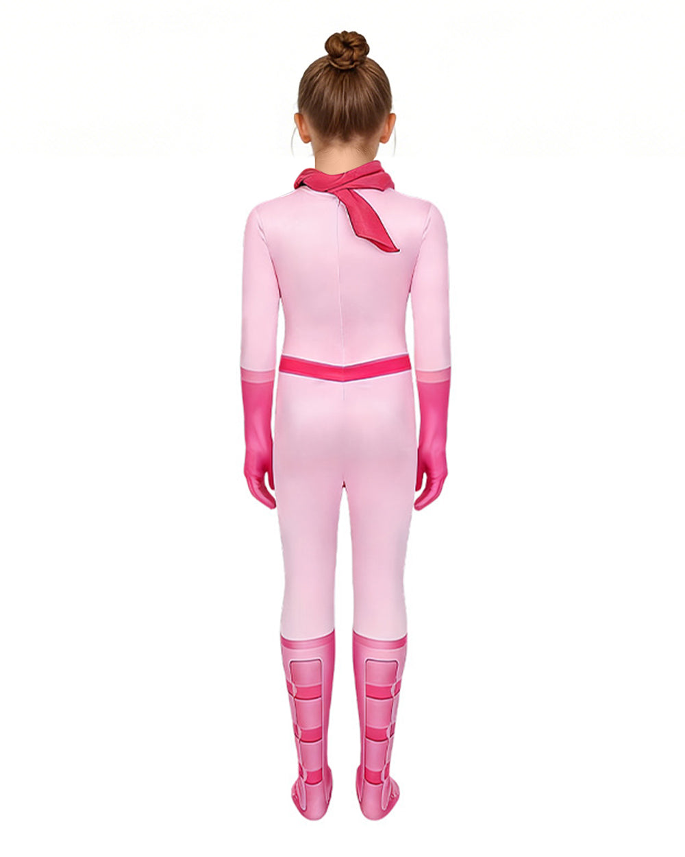 Peach Costume Girls Princess Outfit Super Brother Jumpsuit with Crown Gloves for Halloween Party