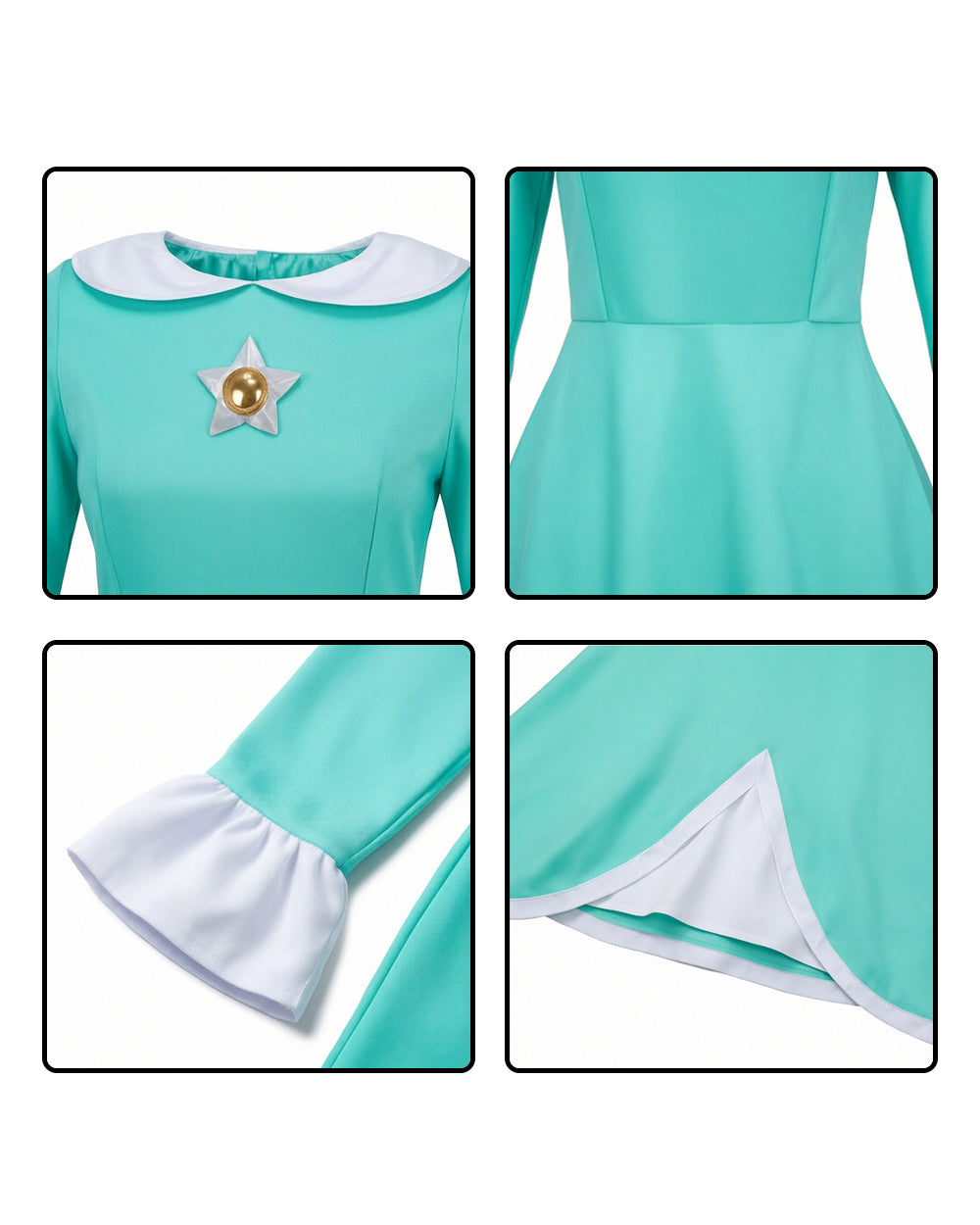 Rosalina Princess Costume Dress with Magical Accessories for Cosplay Events