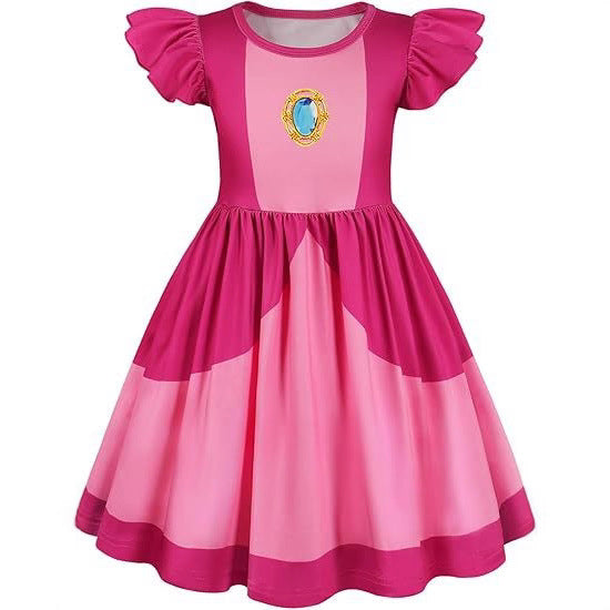 Flutter Sleeve Rosalina Dress Galactic Princess A-Line Gown Summer Sundress for Daily Wear