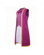 Royal Marshroom Costume Purple Gold-Trimmed Long Waistcoat Vest and Skirt Suit for Group Cosplay