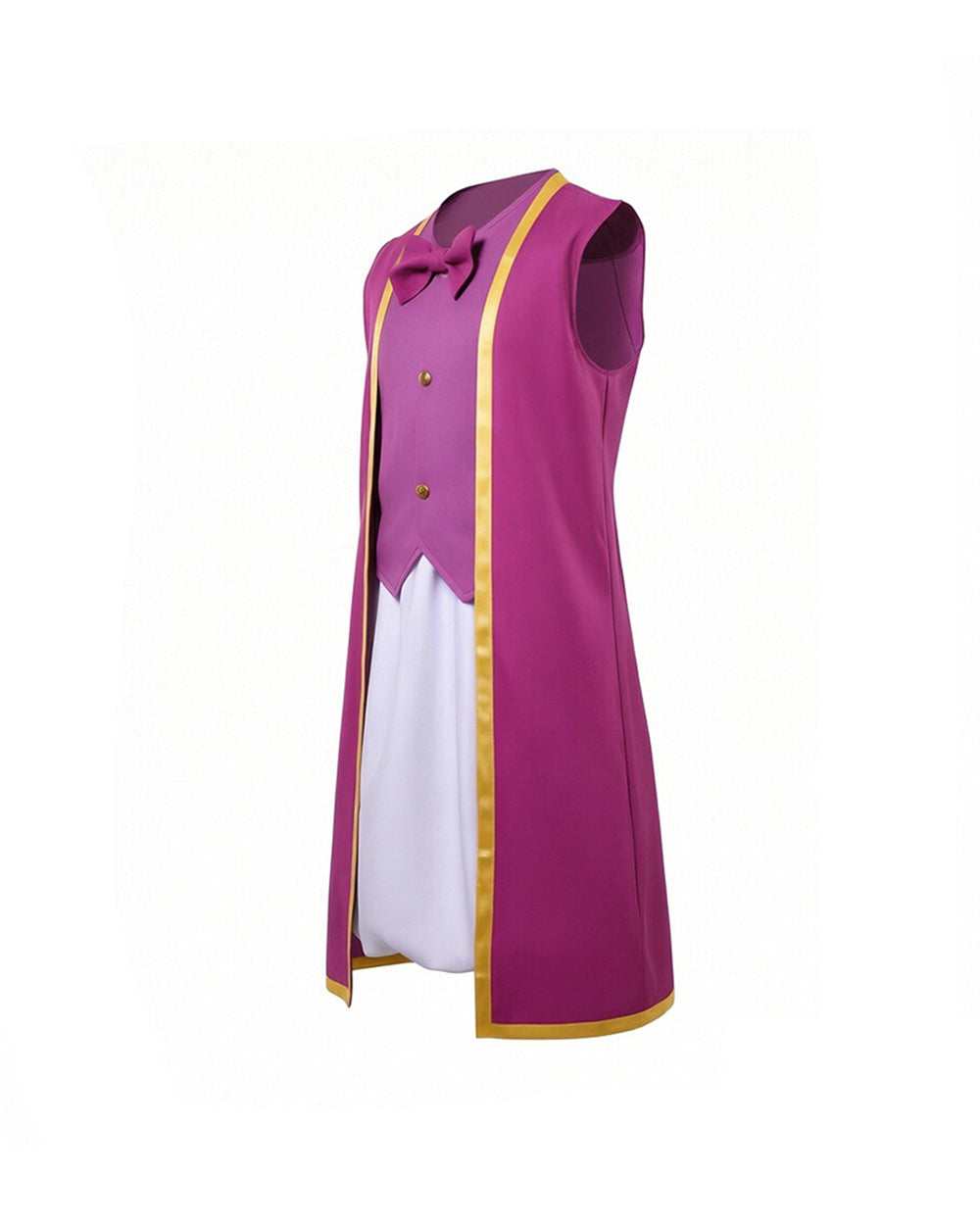 Royal Marshroom Costume Purple Gold-Trimmed Long Waistcoat Vest and Skirt Suit for Group Cosplay
