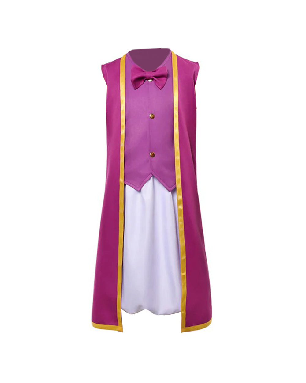 Royal Marshroom Costume Purple Gold-Trimmed Long Waistcoat Vest and Skirt Suit for Group Cosplay