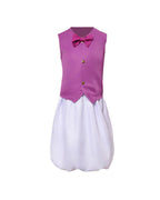 Royal Marshroom Costume Purple Gold-Trimmed Long Waistcoat Vest and Skirt Suit for Group Cosplay