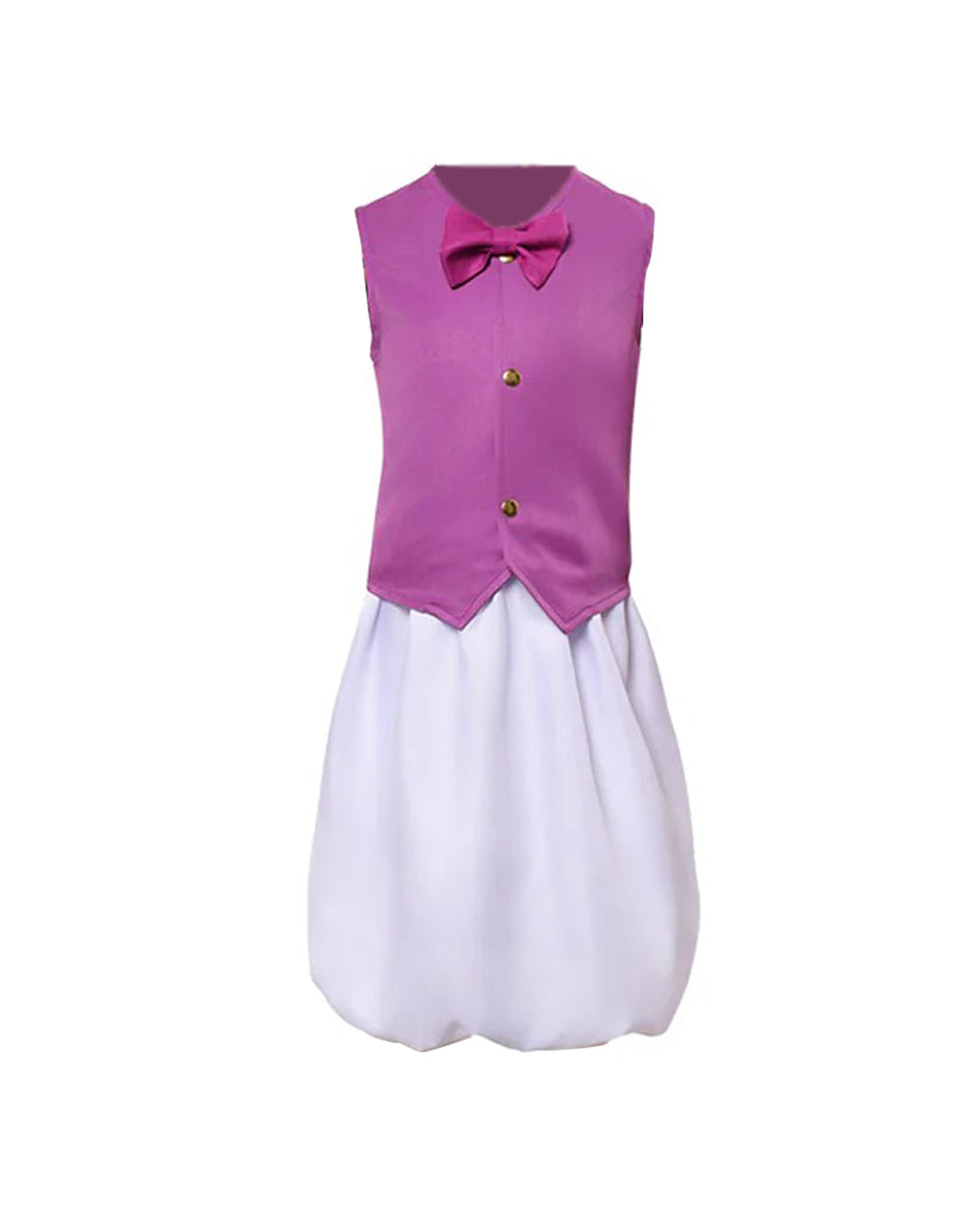 Royal Marshroom Costume Purple Gold-Trimmed Long Waistcoat Vest and Skirt Suit for Group Cosplay