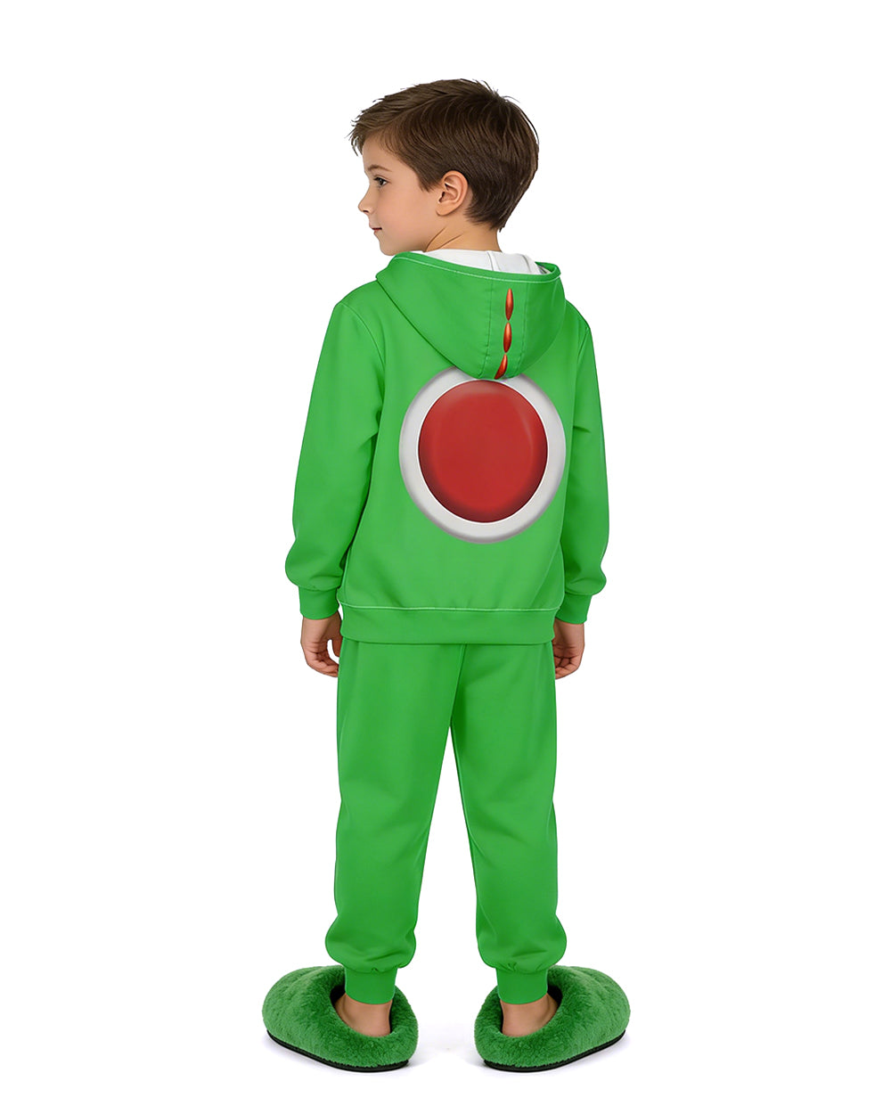 Green Dinosaur Costume Dragon Hoodie and Pants 2pcs Tracksuit for Cosplay