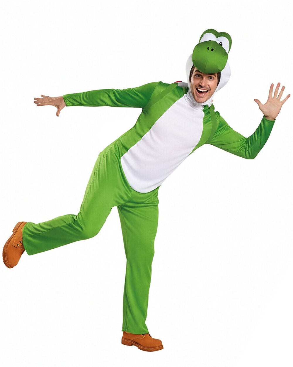 3pcs Dinosaur Costume Green Dragon Jumpsuit Helmet and Saddle Suit for Cosplay Party