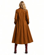Women Tomorrow Superheroine Trench Coat Brown Long Duster Jacket for Comic Con