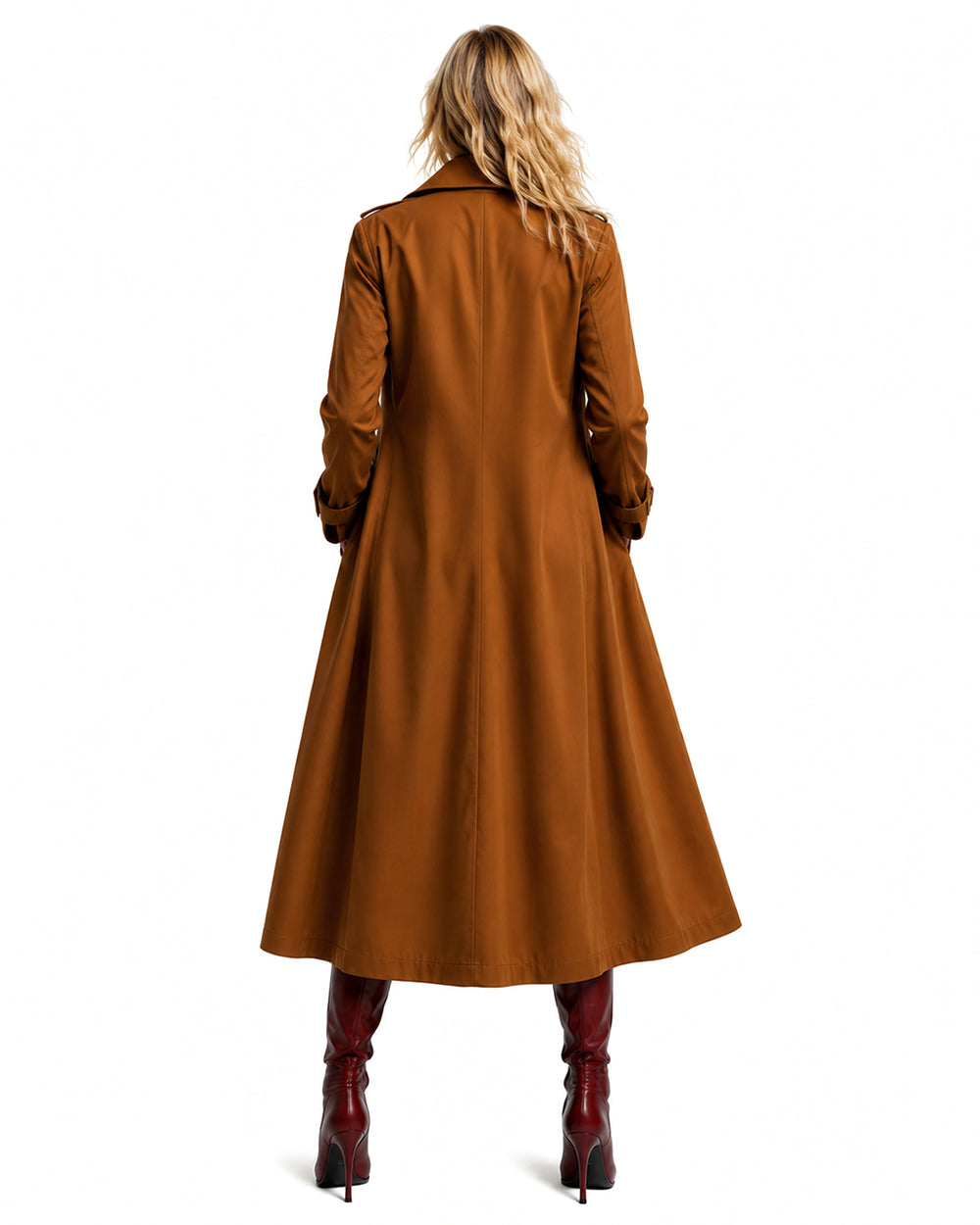 Women Tomorrow Superheroine Trench Coat Brown Long Duster Jacket for Comic Con