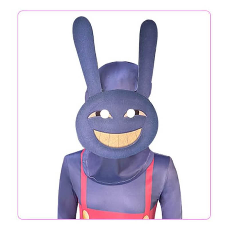 Jax Cosplay Costume Circus Sexy Rabbitoid Jumpsuit w/ Helmet Funny Purple Jackrabbit Outfit