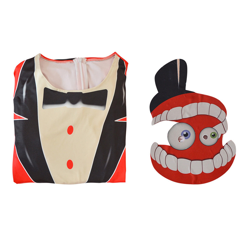 Caine Cosplay Costume The Ringmaster of The Circus Caine Jumpsuit w/ Helmet for Kids Adults