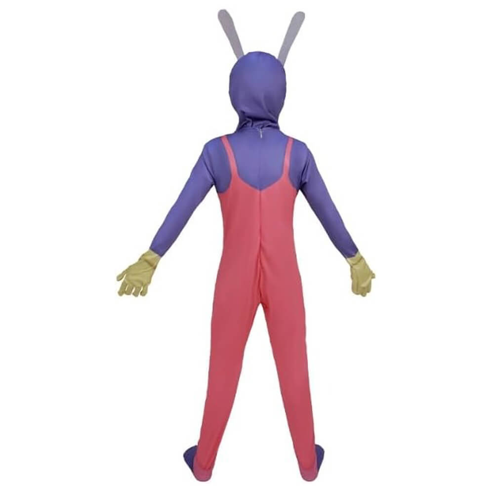 Jax Cosplay Costume Circus Sexy Rabbitoid Jumpsuit w/ Helmet Funny Purple Jackrabbit Outfit