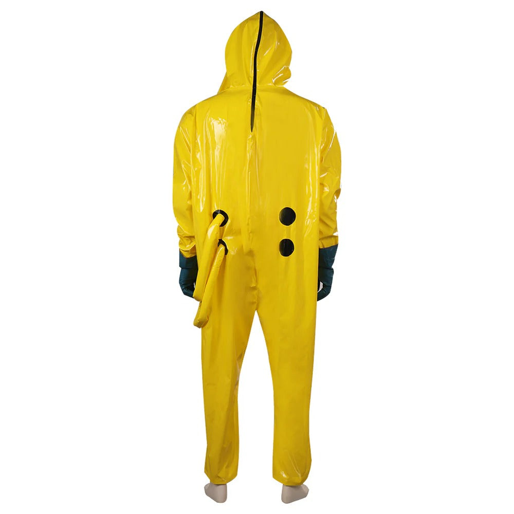 Kids Adults Unisex Yellow Hazmat Suit M.E.G. Investigator Costume ASYNC Researcher Outfit for Family Group Cosplay