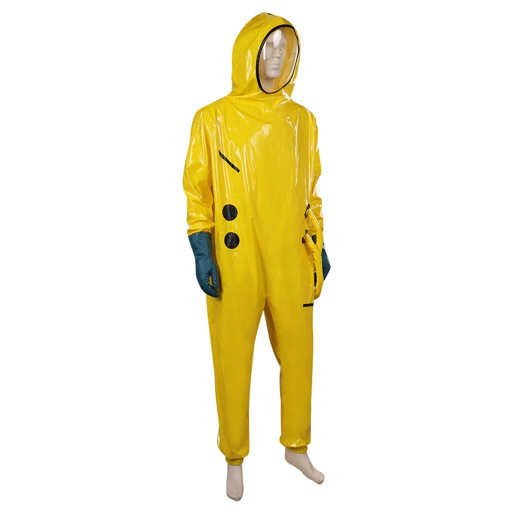 Kids Adults Unisex Yellow Hazmat Suit M.E.G. Investigator Costume ASYNC Researcher Outfit for Family Group Cosplay