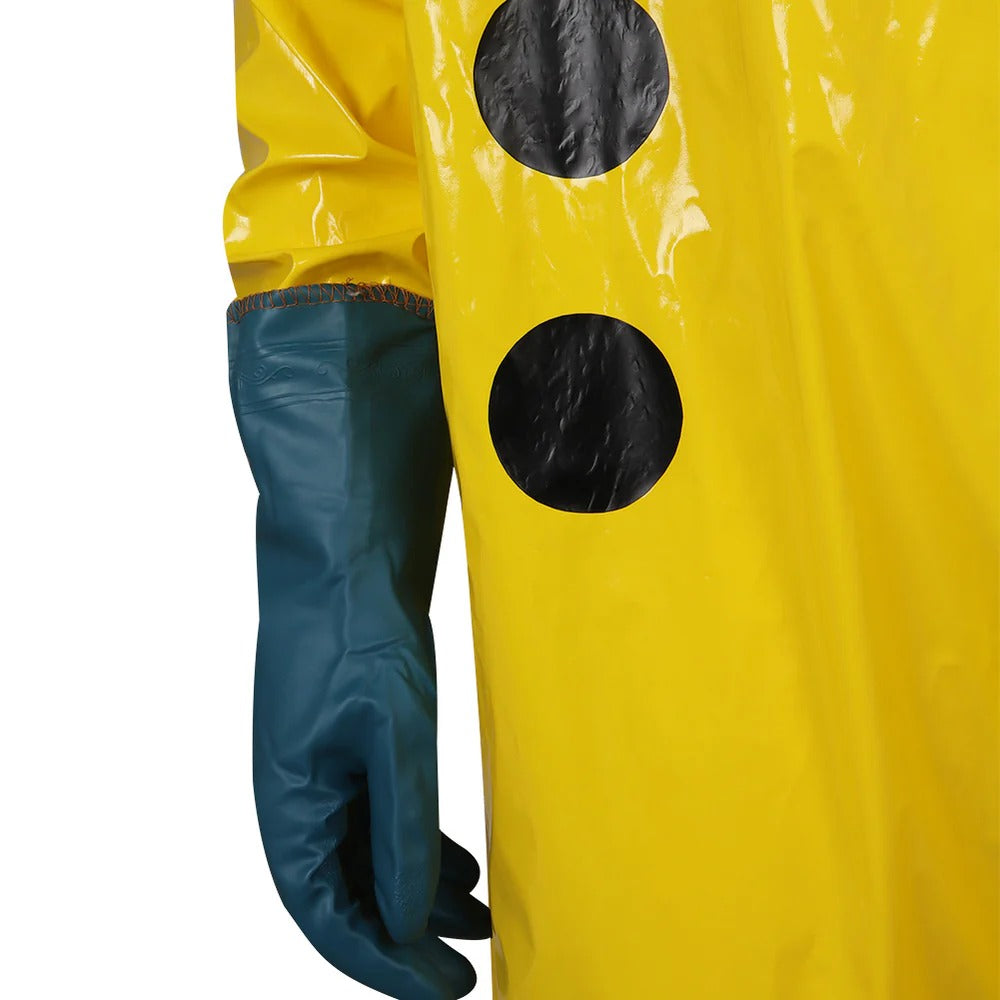 Kids Adults Unisex Yellow Hazmat Suit M.E.G. Investigator Costume ASYNC Researcher Outfit for Family Group Cosplay