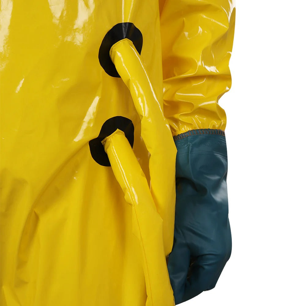 Kids Adults Unisex Yellow Hazmat Suit M.E.G. Investigator Costume ASYNC Researcher Outfit for Family Group Cosplay
