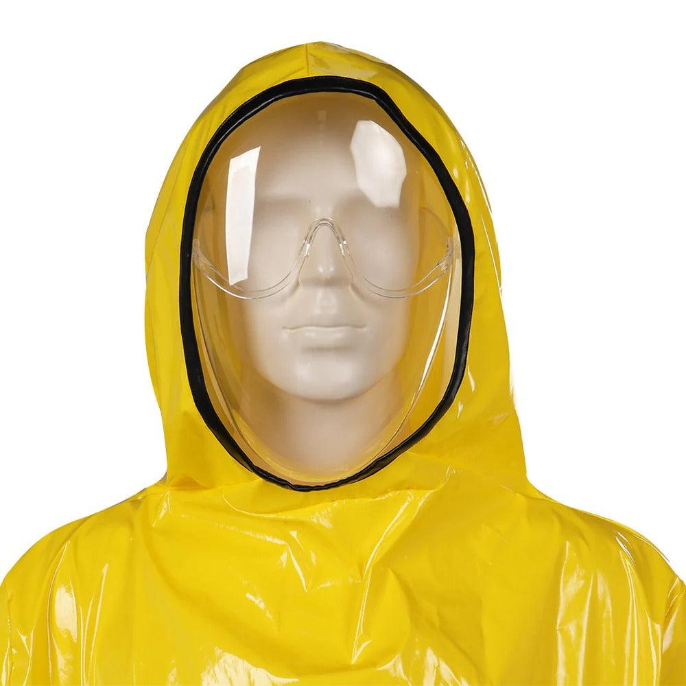 Kids Adults Unisex Yellow Hazmat Suit M.E.G. Investigator Costume ASYNC Researcher Outfit for Family Group Cosplay