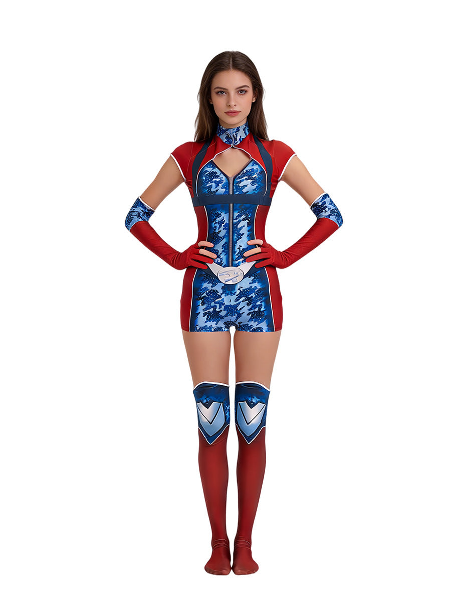 Women Sparkler Battle Suit Boys S4 Superhero Sexy Cosplay Bodysuit for Halloween Party