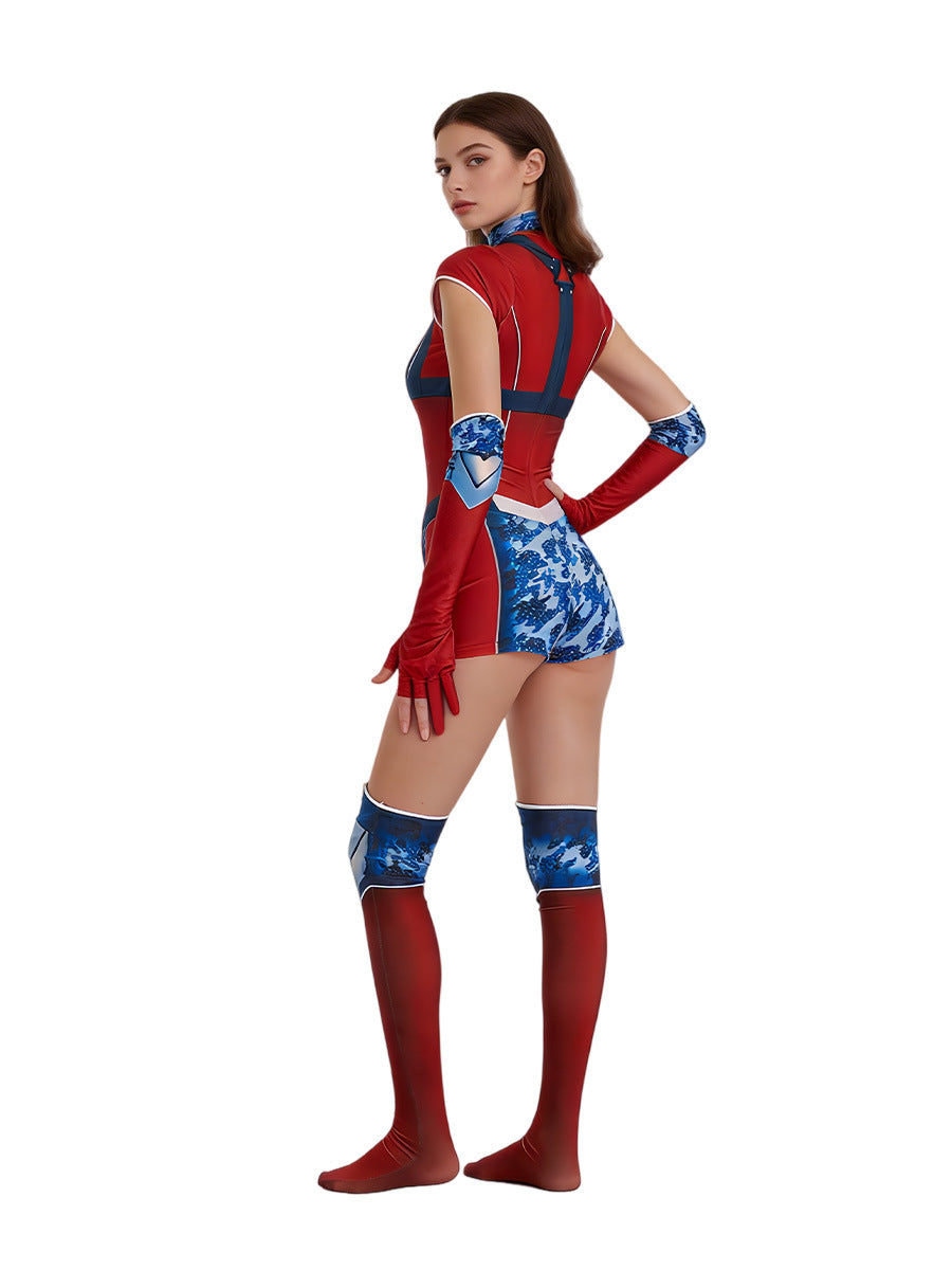 Women Sparkler Battle Suit Boys S4 Superhero Sexy Cosplay Bodysuit for Halloween Party