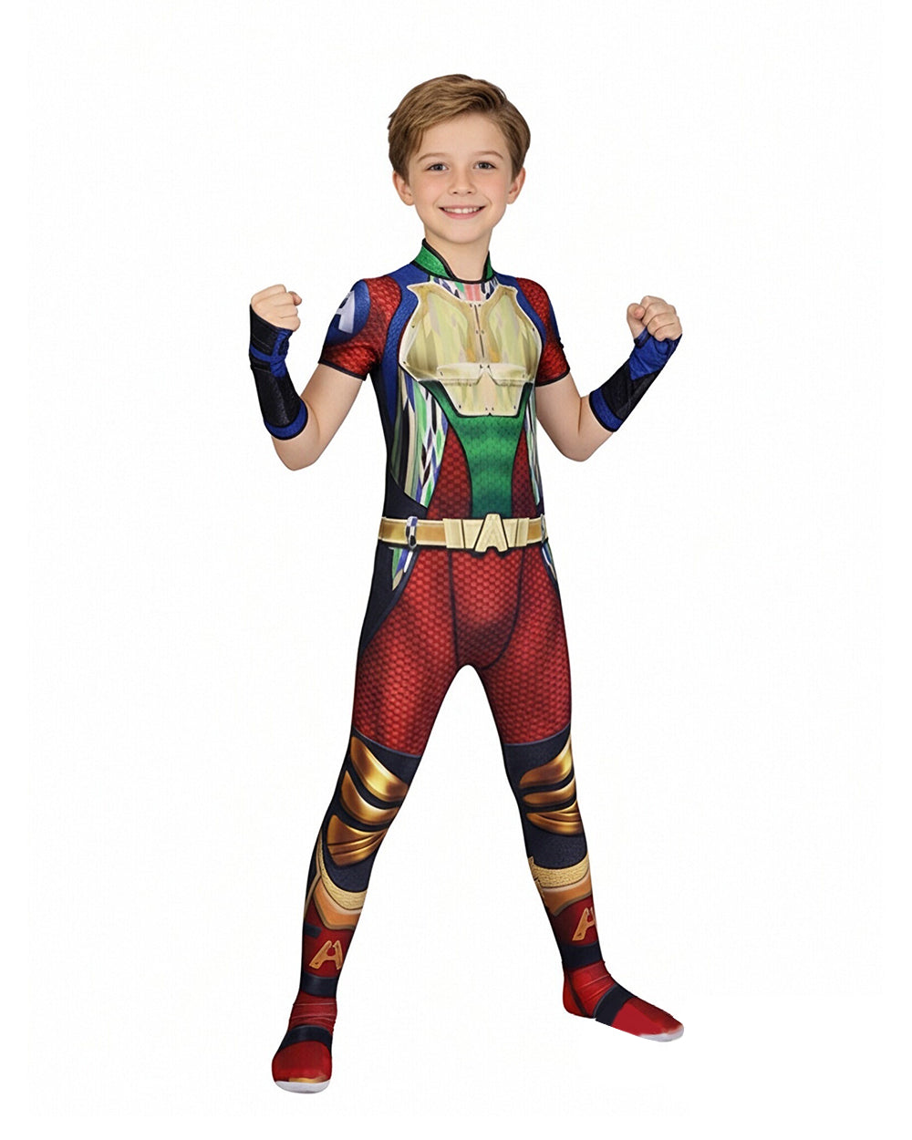 Boys A-train Costume Fastest Man in the World Jumpsuit Halloween Party Dress Up Outfit